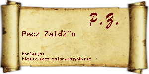 Pecz Zalán névjegykártya
