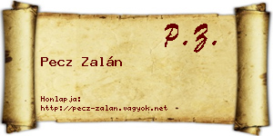 Pecz Zalán névjegykártya